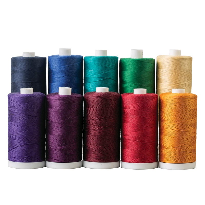 Connecting Threads 100% Cotton Thread Sets - 1200 Yard Spools (Set of 10 - Precious Stones)